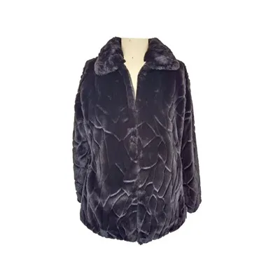 Faux krzna jakna črna ženska